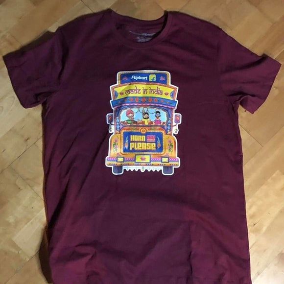 Maroon Indian Rickshaw Tee - Picture 1 of 2